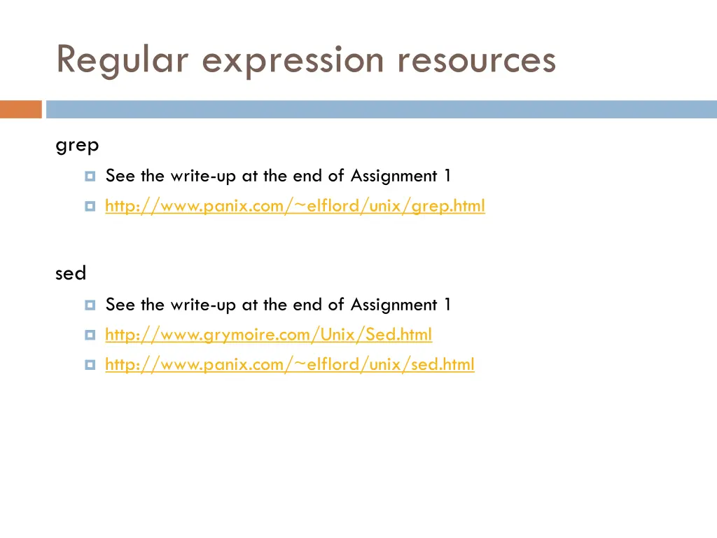 regular expression resources 1