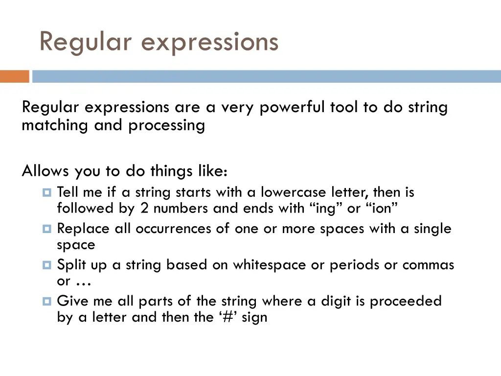 regular expressions 1