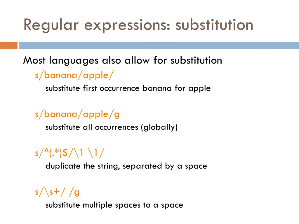 regular expressions substitution