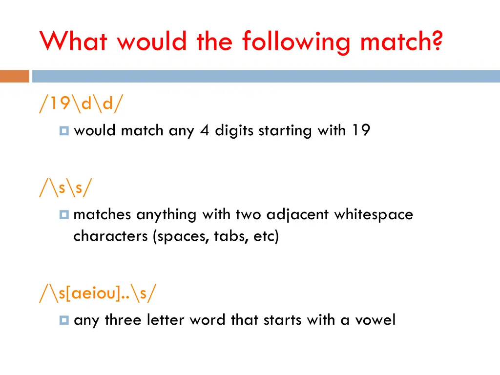 what would the following match