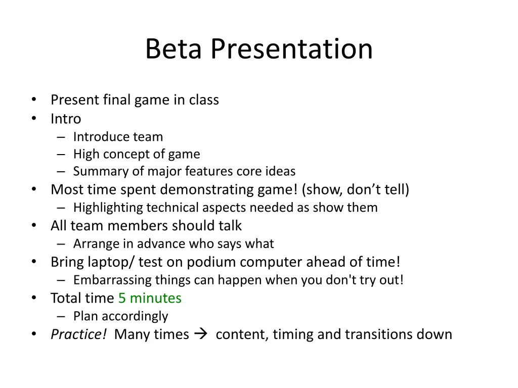 beta presentation