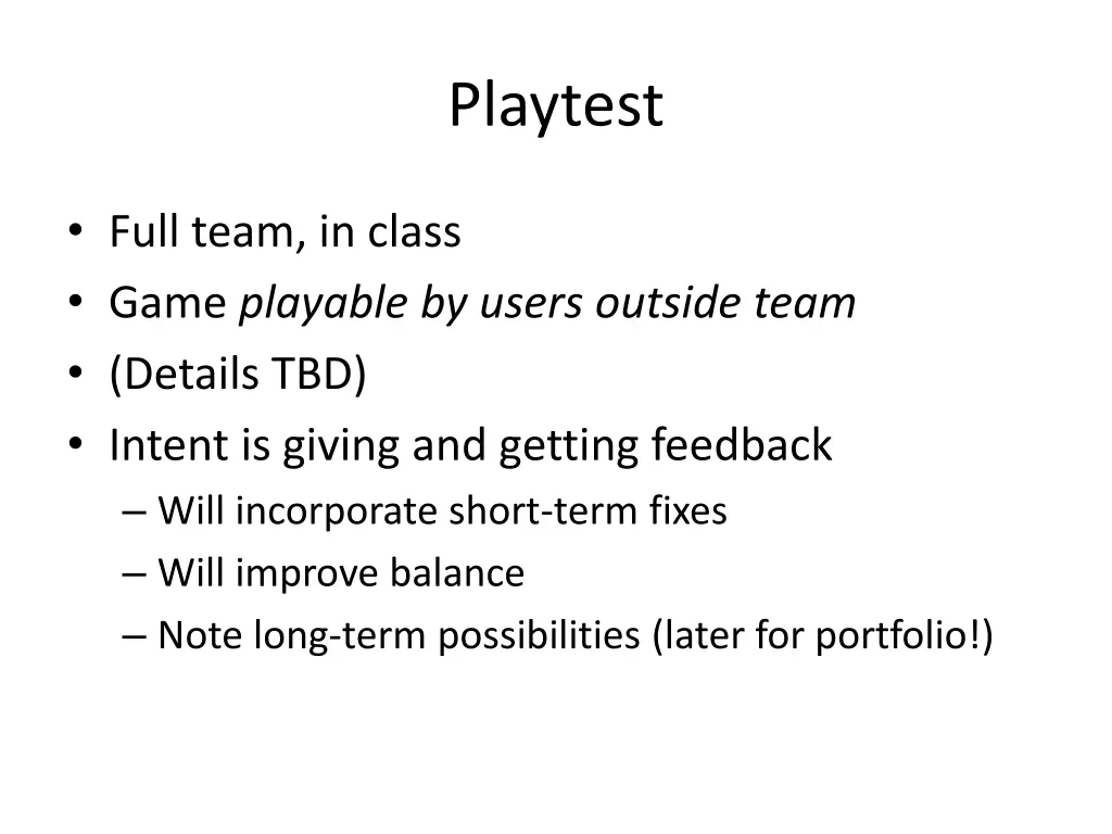 playtest