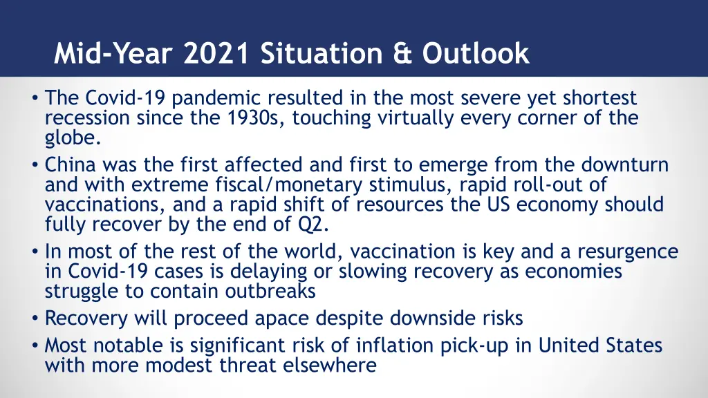 mid year 2021 situation outlook