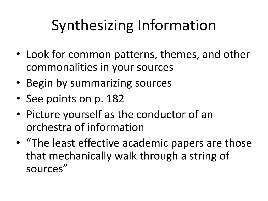 synthesizing information 1