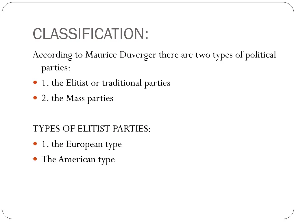 classification