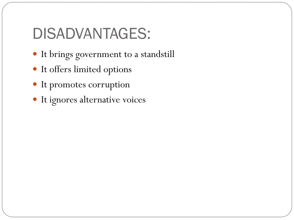 disadvantages 1