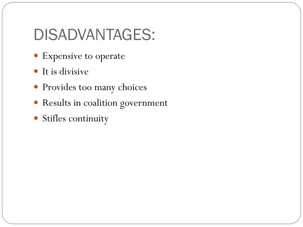 disadvantages 2