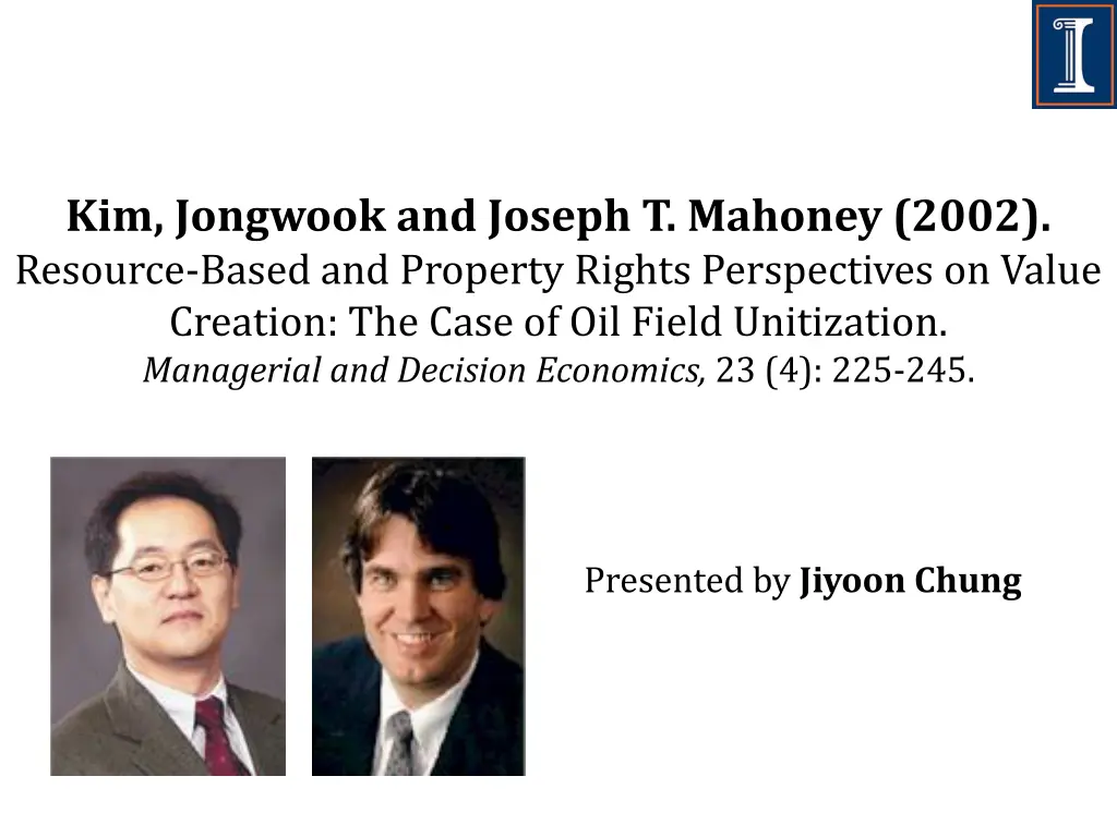 kim jongwook and joseph t mahoney 2002 resource