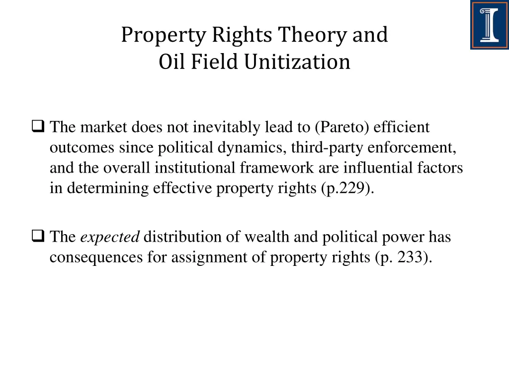 property rights theory and oil field unitization