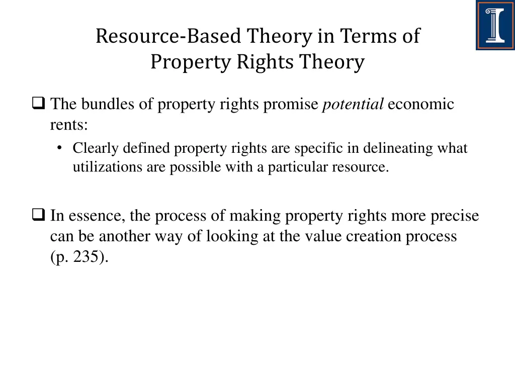 resource based theory in terms of property rights