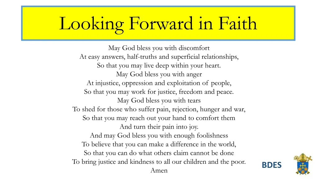 looking forward in faith 1