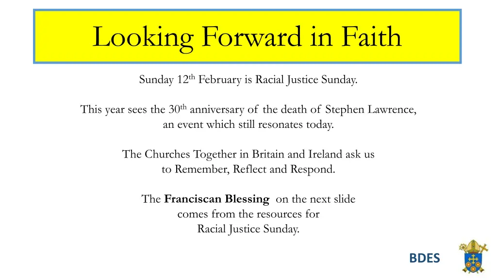 looking forward in faith