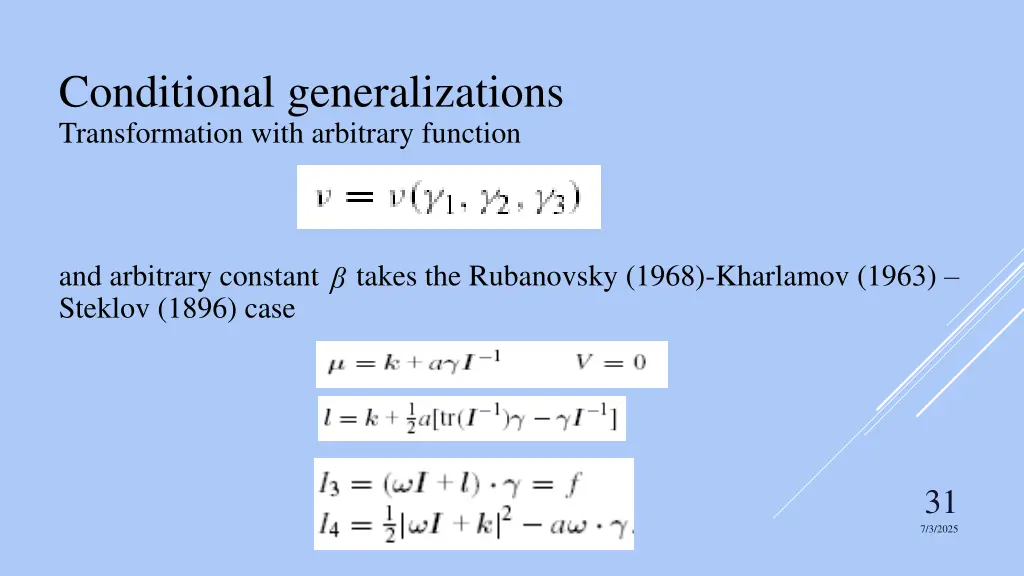conditional generalizations transformation with