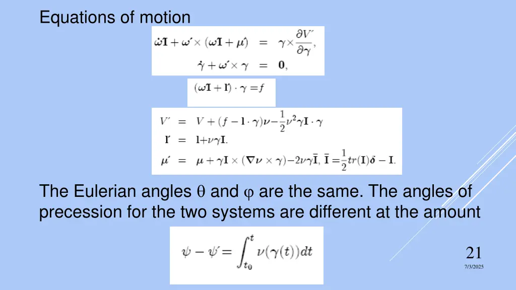 equations of motion