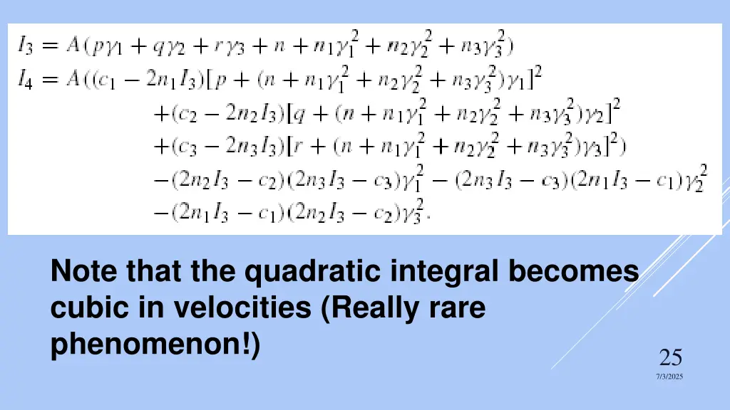 note that the quadratic integral becomes cubic