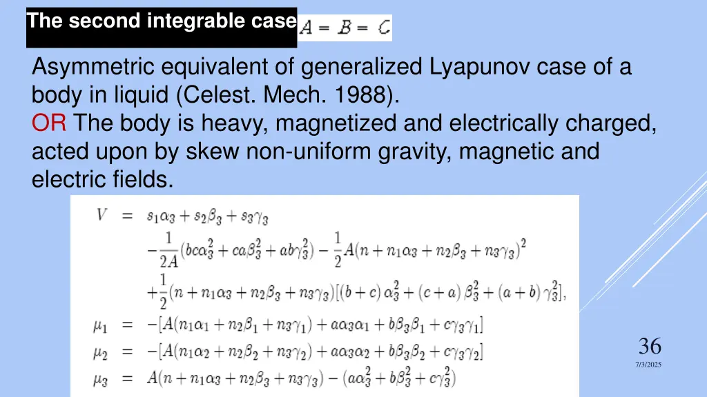 the second integrable case