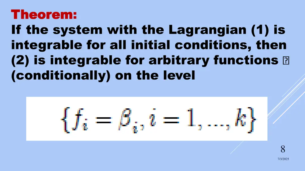 theorem theorem if the system with the lagrangian