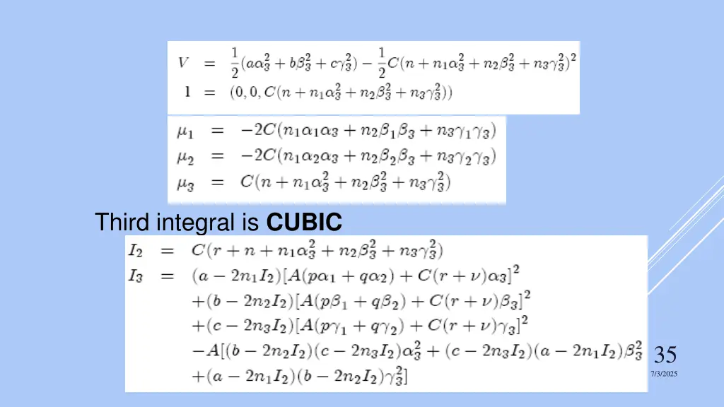 third integral is cubic