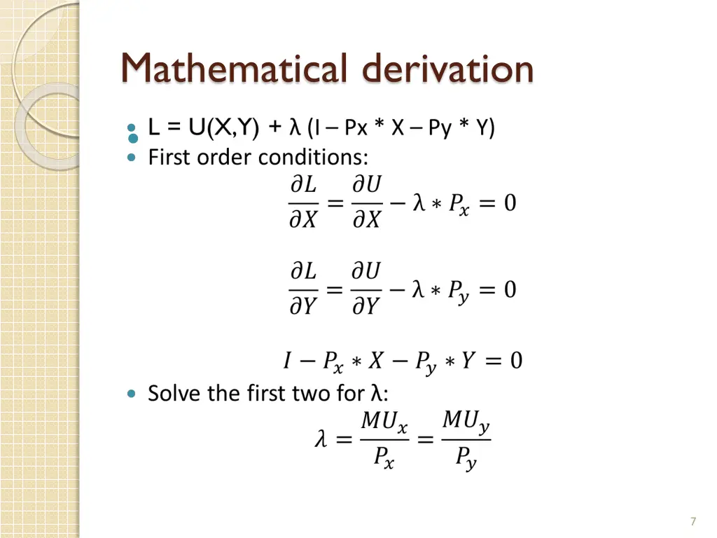 mathematical derivation