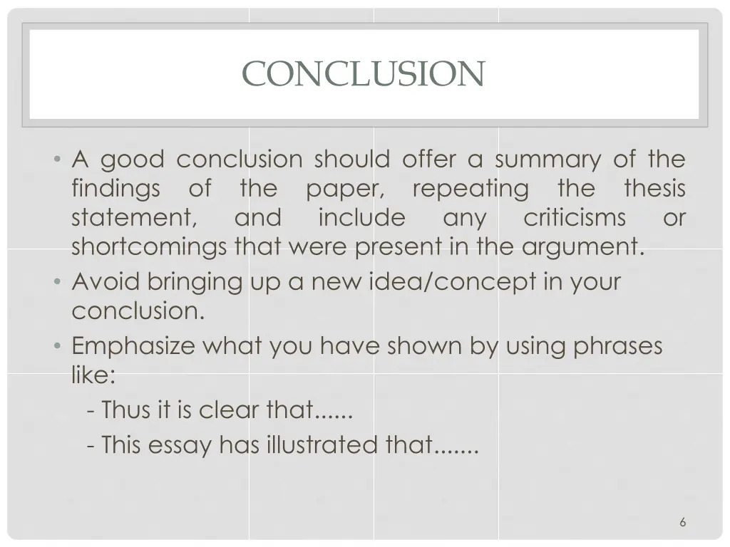 conclusion