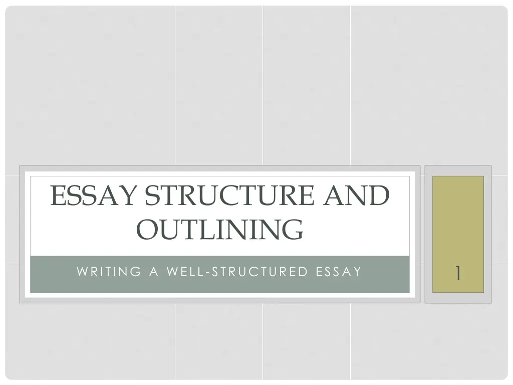 essay structure and outlining