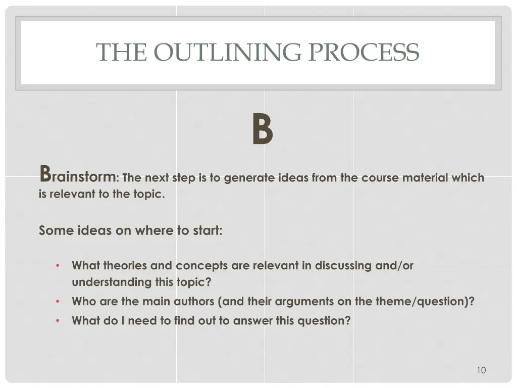 the outlining process 1