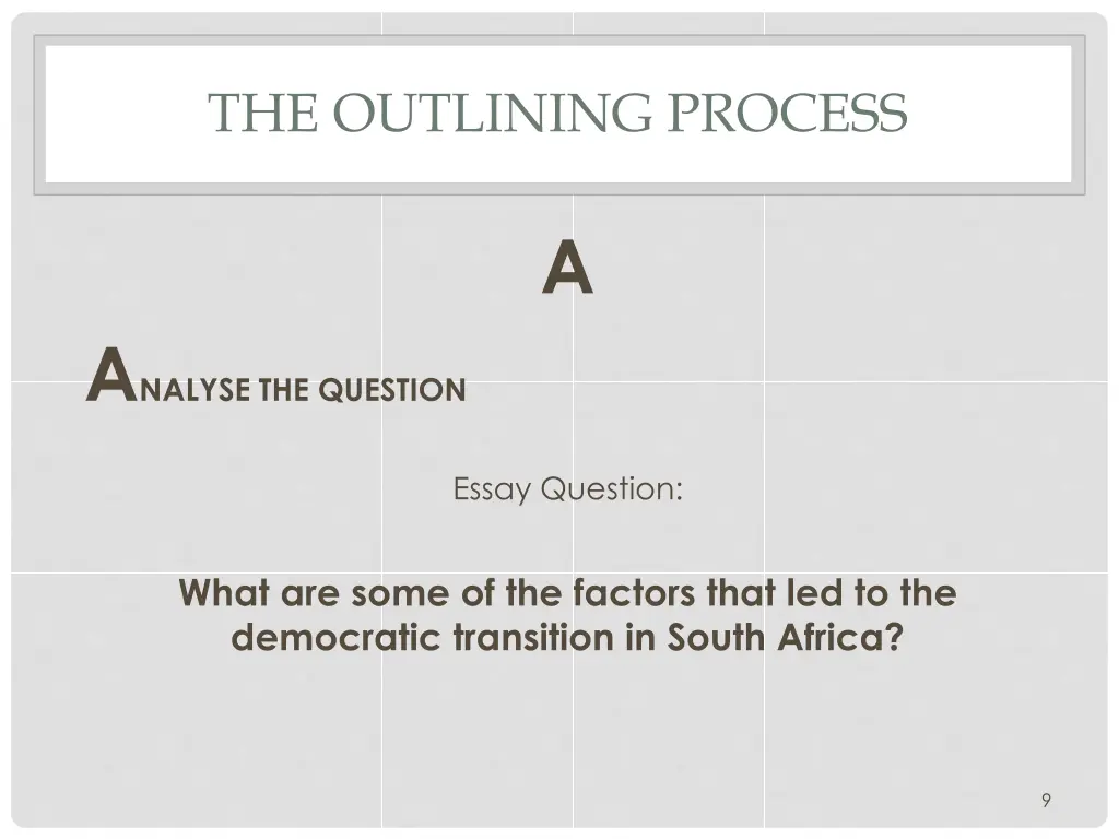 the outlining process