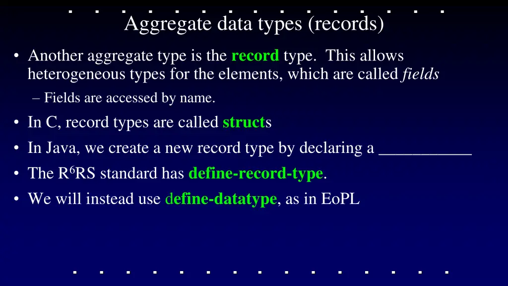 aggregate data types records