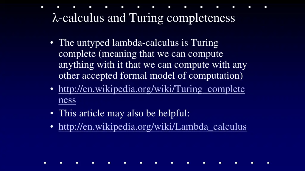 calculus and turing completeness