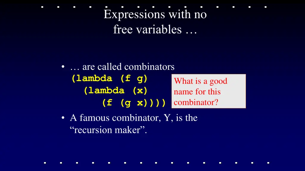 expressions with no free variables