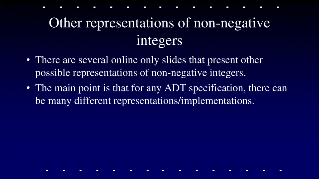 other representations of non negative integers