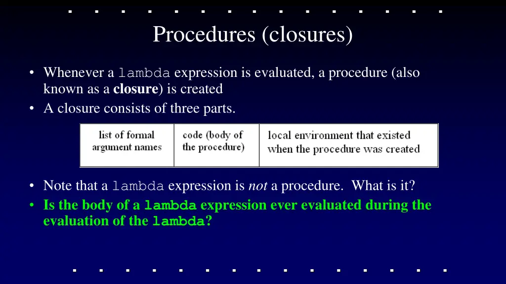 procedures closures 1