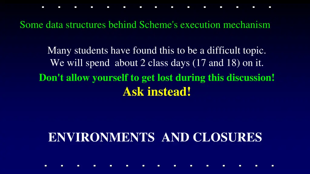 some data structures behind scheme s execution
