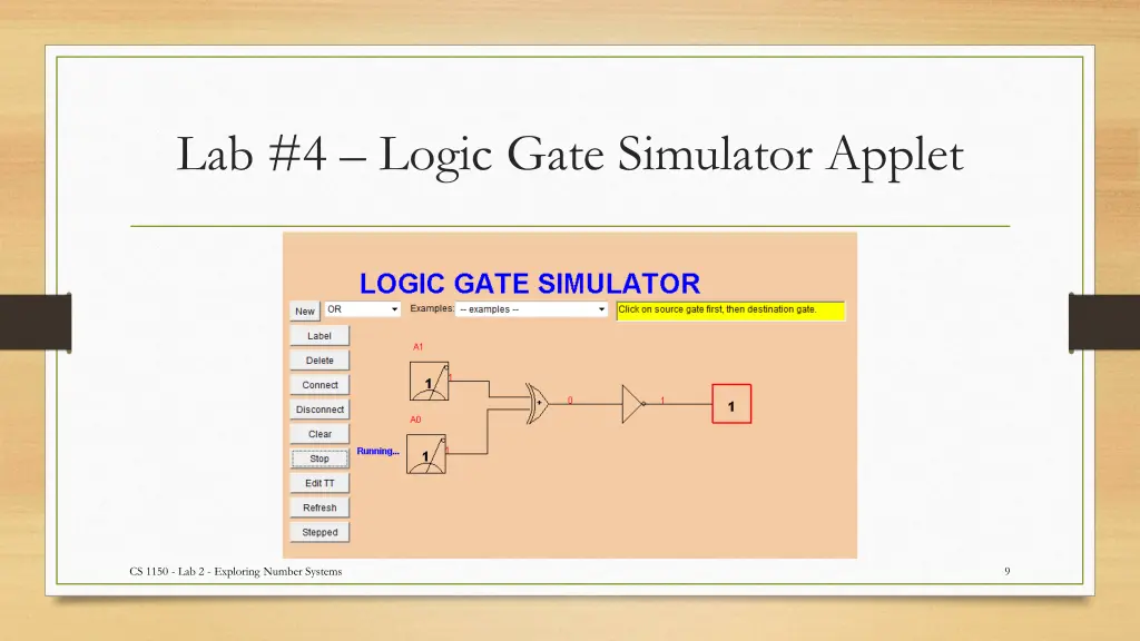 lab 4 logic gate simulator applet
