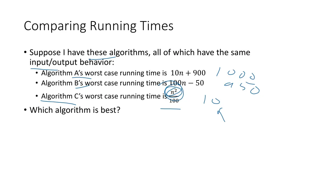 comparing running times
