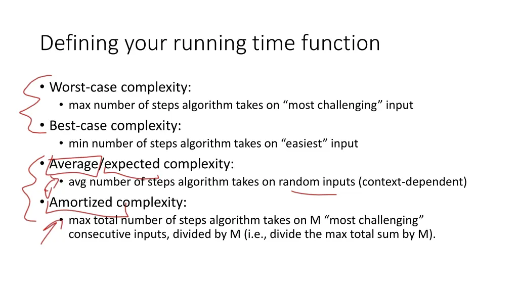 defining your running time function