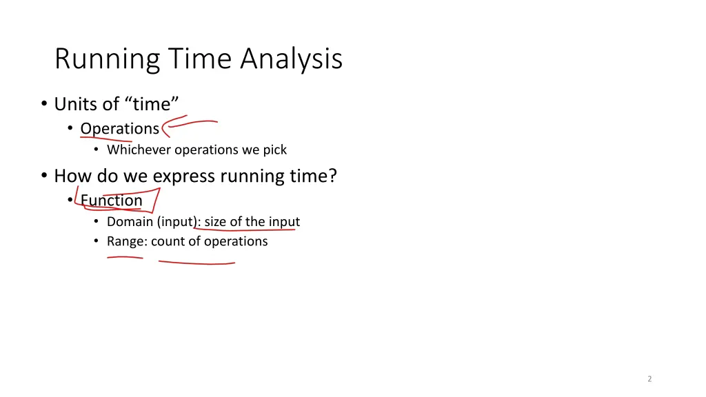 running time analysis