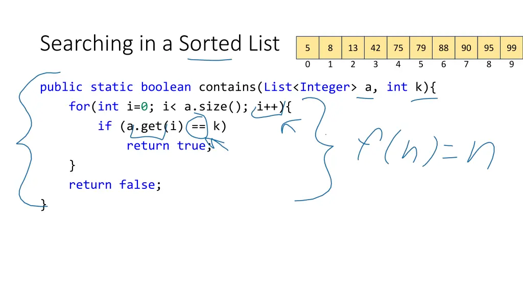 searching in a sorted list
