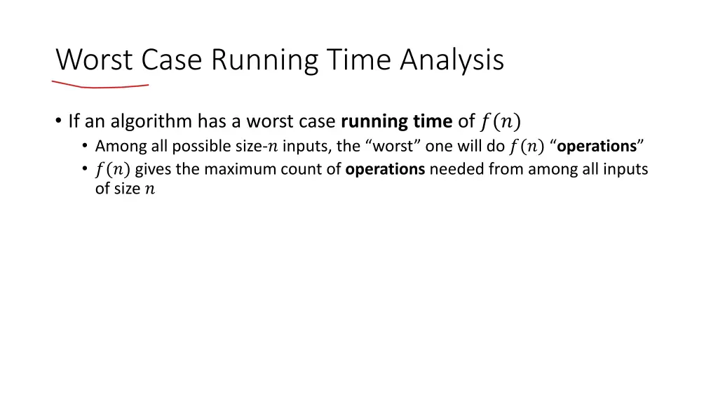 worst case running time analysis
