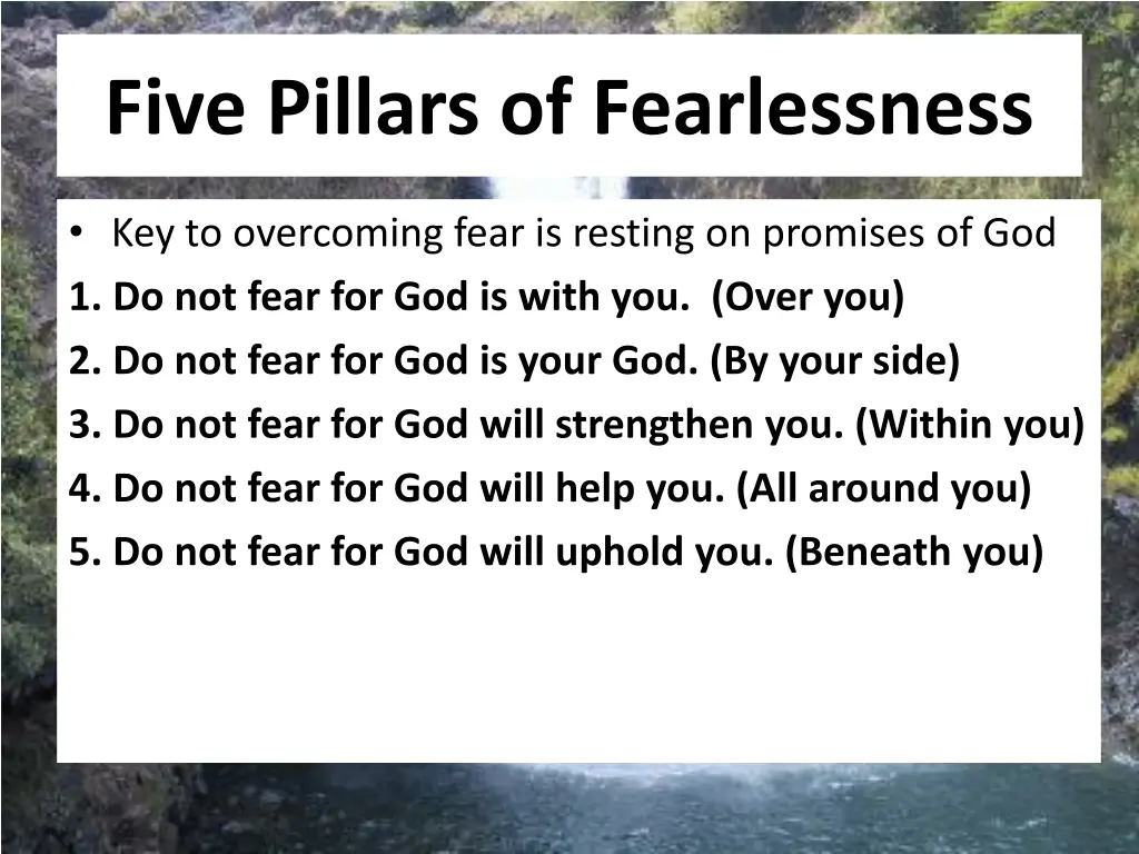 five pillars of fearlessness