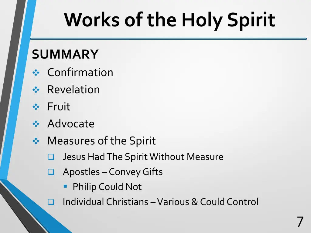 works of the holy spirit 5