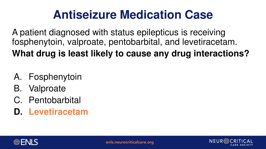 antiseizure medication case 1