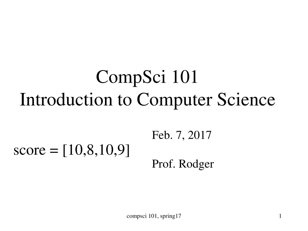 compsci 101
