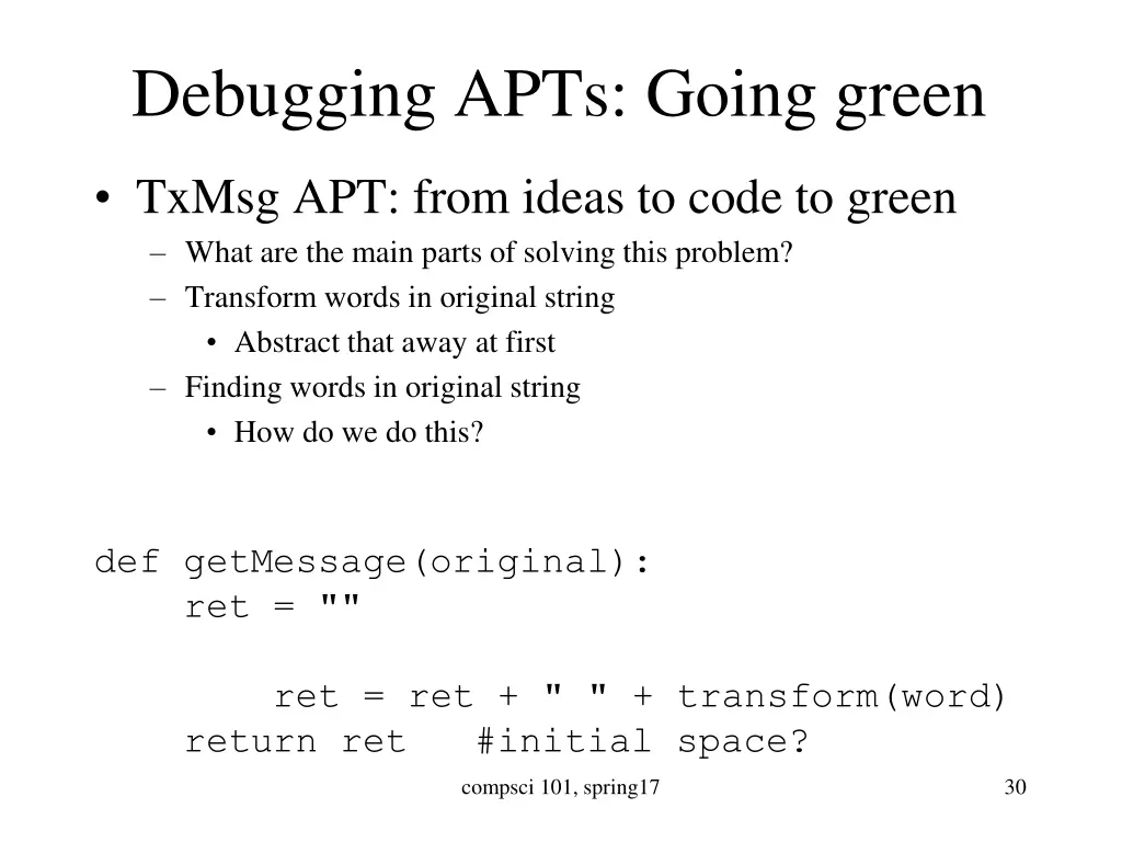 debugging apts going green