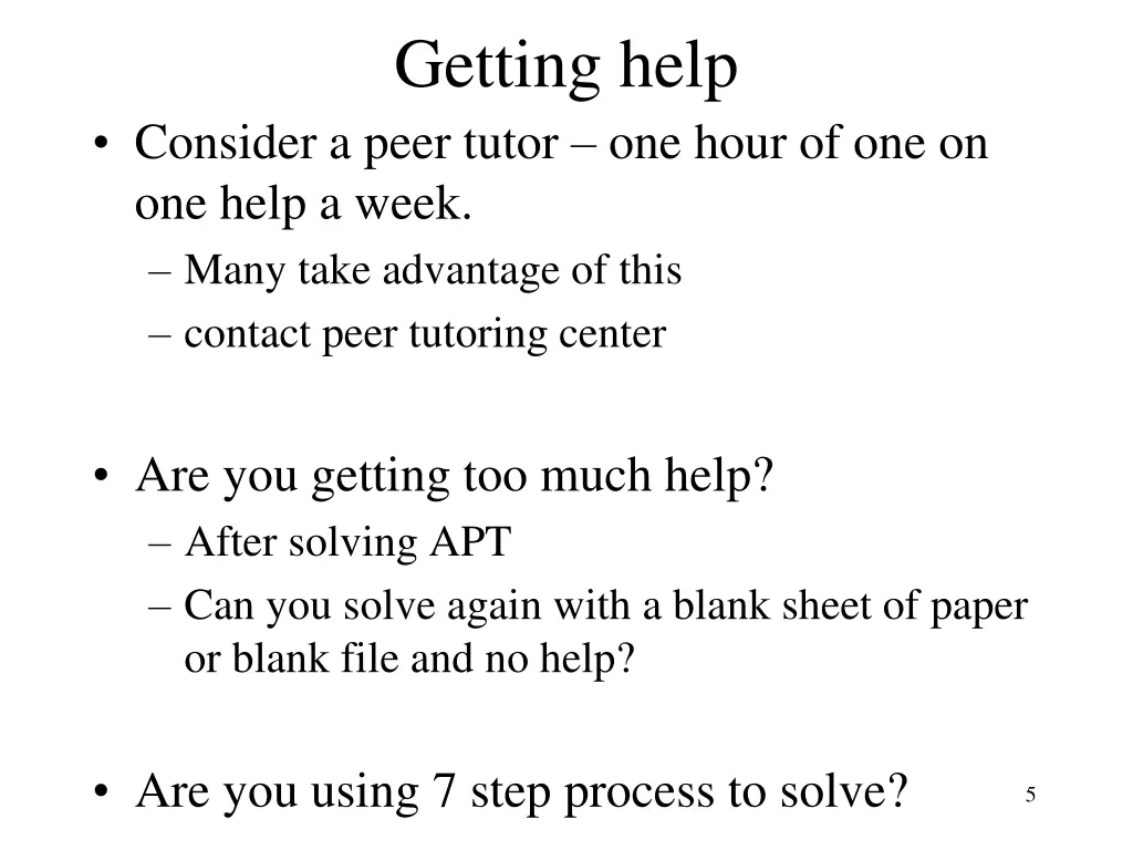 getting help