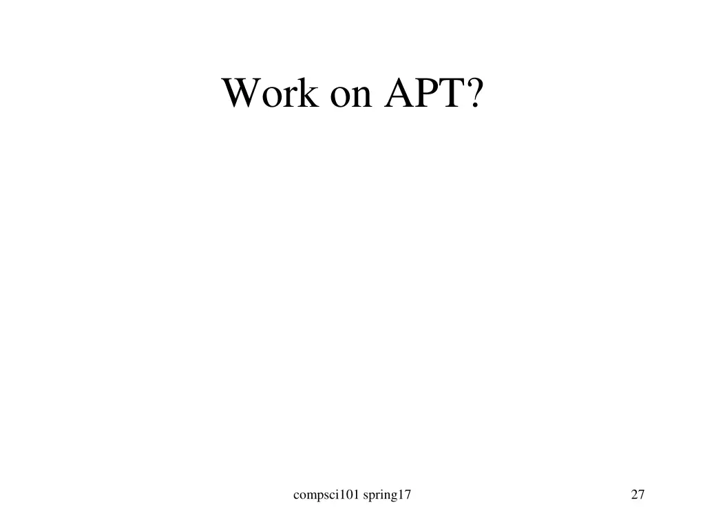 work on apt