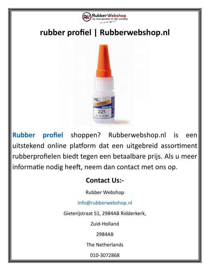 rubber profiel rubberwebshop nl
