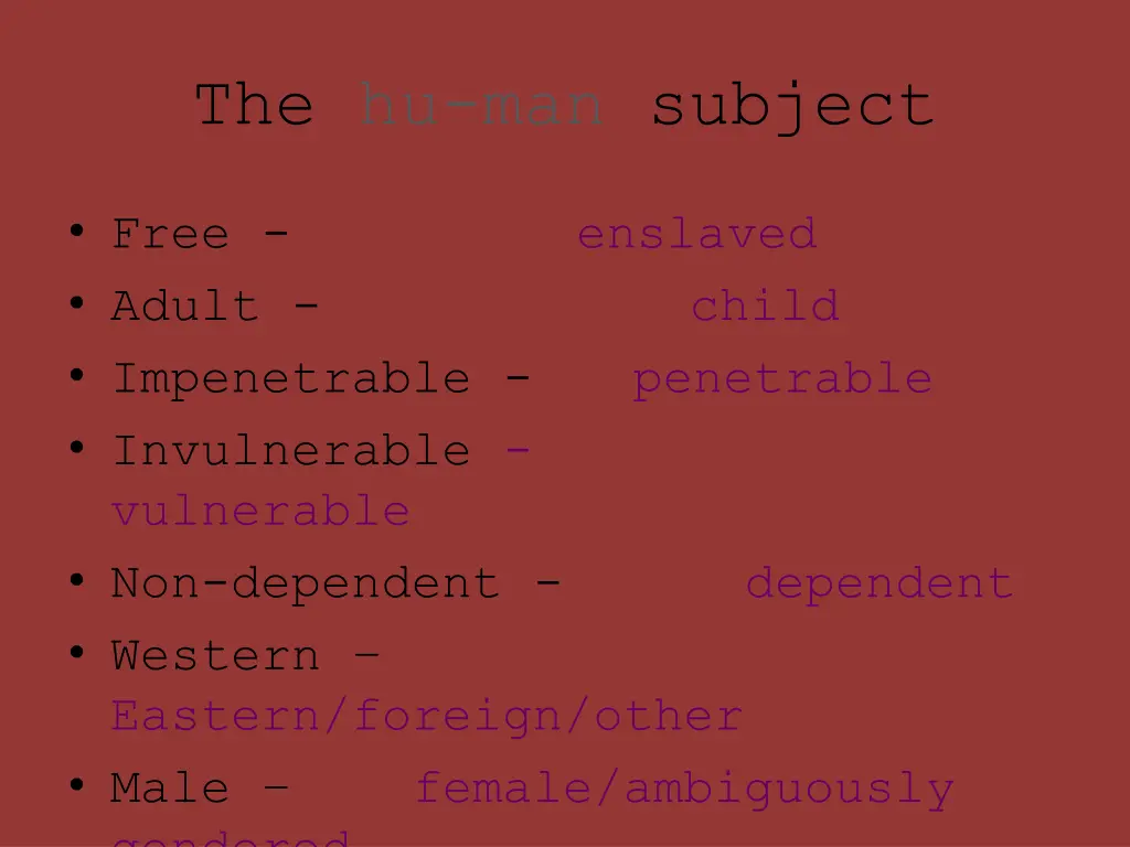 the hu man subject