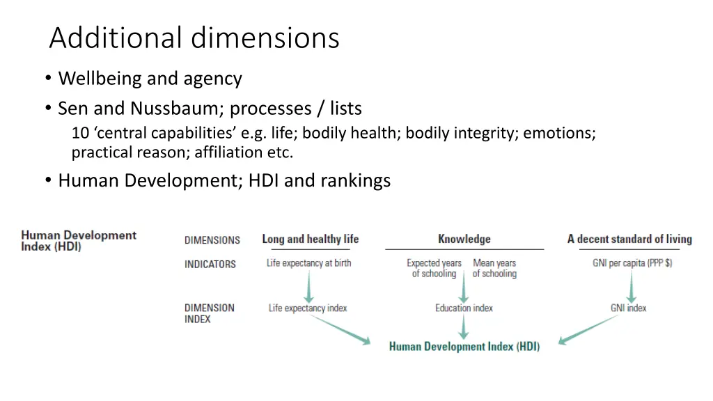 additional dimensions wellbeing and agency