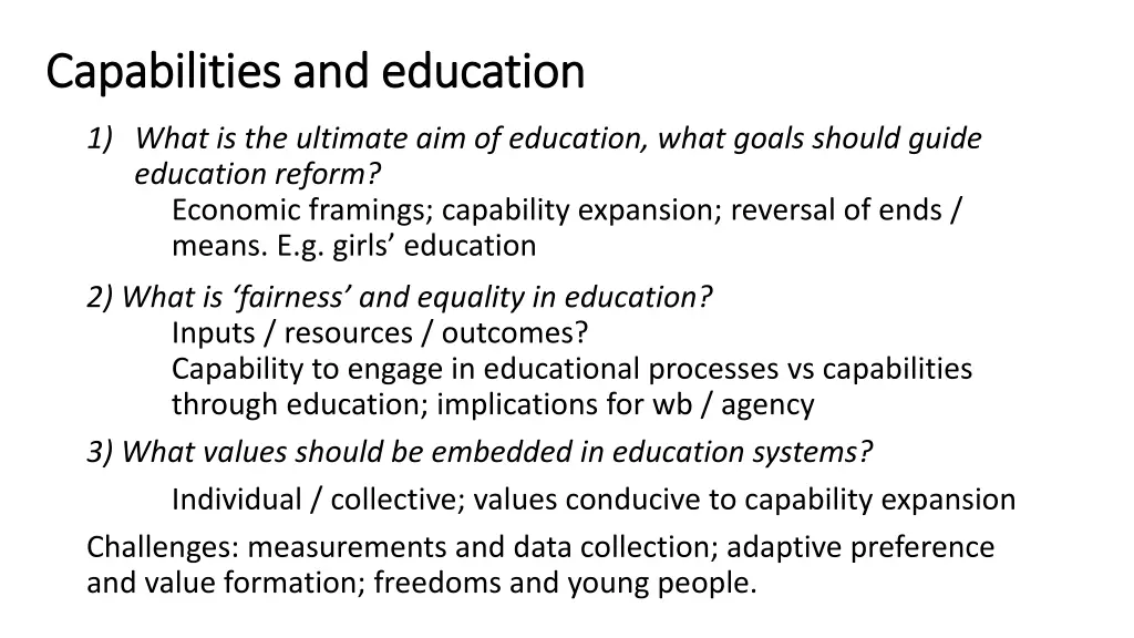 capabilities and education capabilities